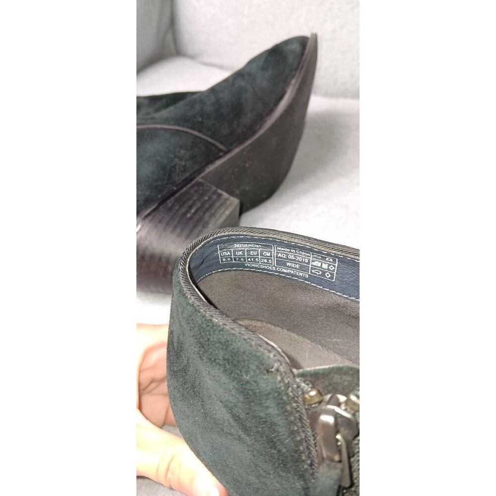 Vionic Joy Serena Suede Ankle Boots 9.5 Black Side Zip Tassel Casual Comfort - Picture 3 of 12